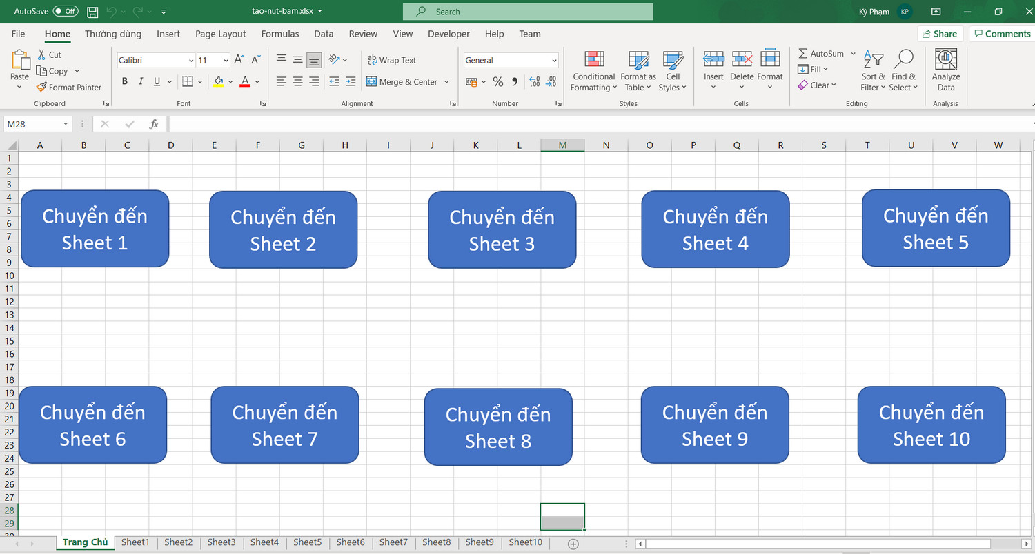 Cách Tạo Button Trong Excel - Nút Bấm Chạy Lệnh Tự Động